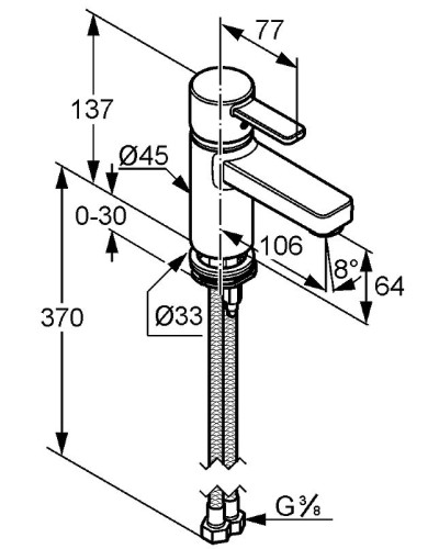 Смеситель для раковины Kludi Zenta 382510575 Хром