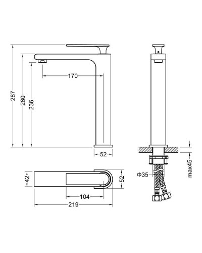 Смеситель для раковины Timo Anni 2711/03F Черный