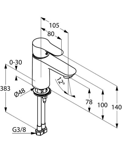 Смеситель для раковины Kludi Objekta 321260575 Хром