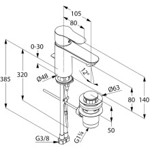 Смеситель для раковины Kludi Objekta 322330575 Хром
