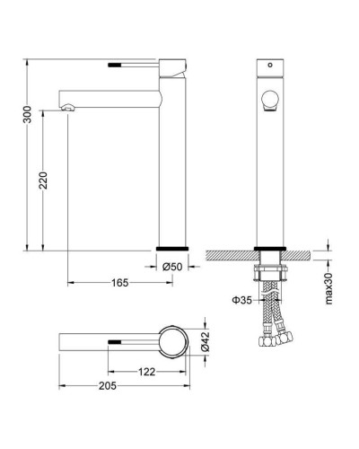 Смеситель для раковины Timo Saona 2311/03F Черный