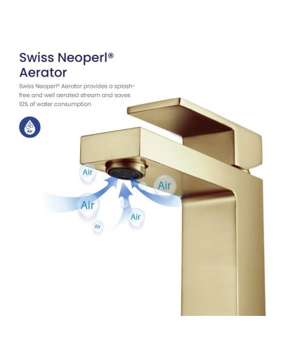 Смеситель для раковины Timo Selene 2061/17F Золото матовое