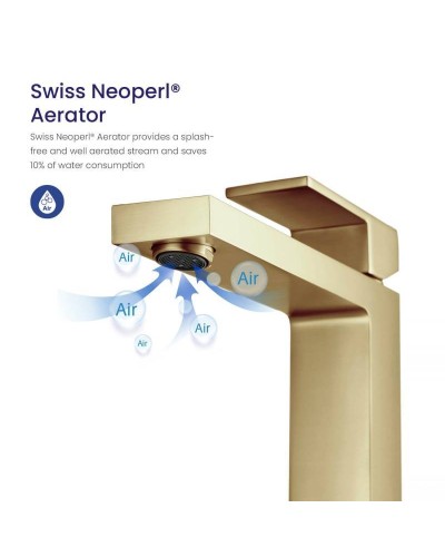 Смеситель для раковины Timo Selene 3011/17F Золото матовое