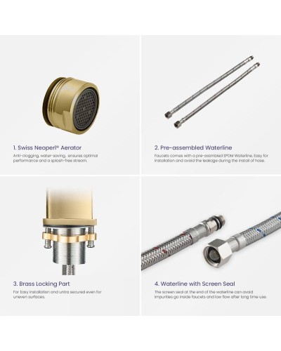 Смеситель для раковины Timo Selene 3011/17F Золото матовое