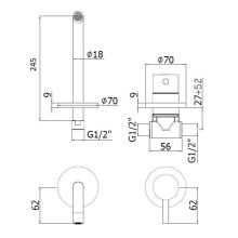 Смеситель для раковины Paffoni Light LIG007NO70 Черный матовый