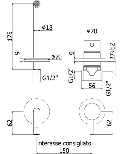 Смеситель для раковины Paffoni Light LIG006BO70 Белый матовый