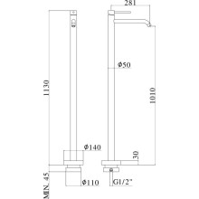 Смеситель для раковины Paffoni Light LIG031NO Черный матовый