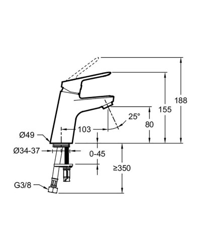 Смеситель для раковины Jacob Delafon Lucien E20849-CP Хром