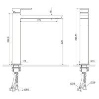 Смеситель для раковины с донным клапаном Excellent Pride ARAC.4002CR