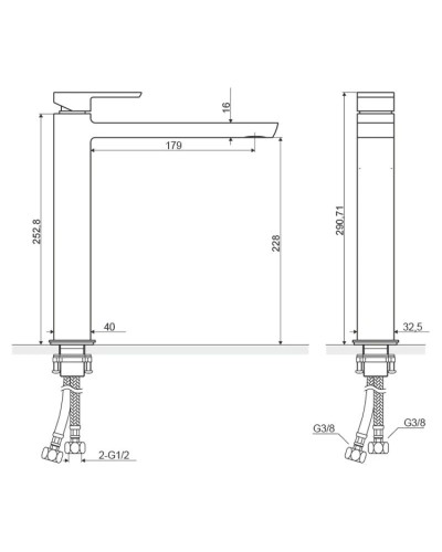 Смеситель для раковины с донным клапаном Excellent Pride ARAC.4002CR