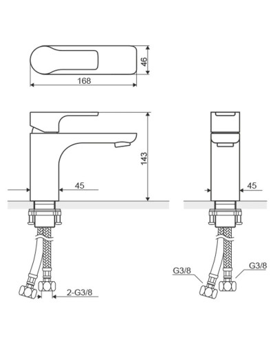 Смеситель для раковины с донным клапаном Excellent Apomea ARAX.6011CR