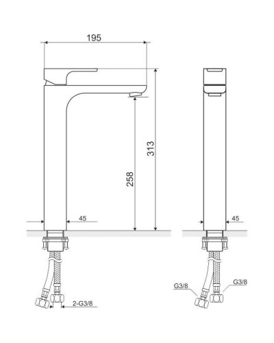 Смеситель для раковины с донным клапаном Excellent Apomea ARAX.6012CR