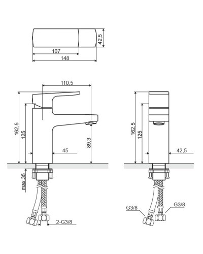 Смеситель для раковины с донным клапаном Excellent Platania ARAX.7001CR