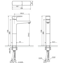 Смеситель для раковины с донным клапаном Excellent Platania ARAX.7002CR