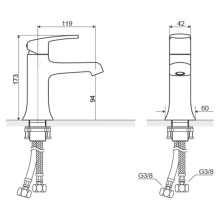 Смеситель для раковины с донным клапаном Excellent Athena ARAX.8501CR