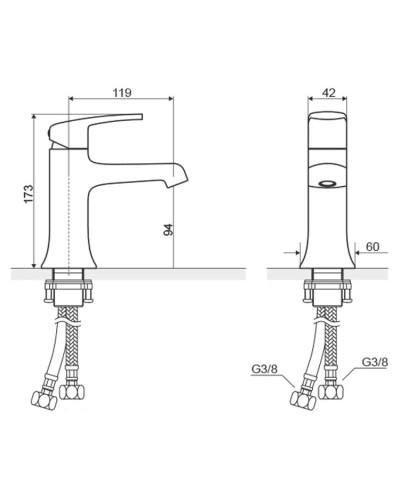 Смеситель для раковины с донным клапаном Excellent Athena ARAX.8501CR