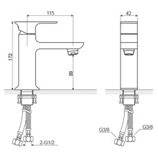 Смеситель для раковины с донным клапаном Excellent Roma ARAX.8101CR