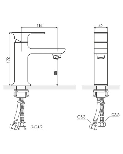 Смеситель для раковины с донным клапаном Excellent Roma ARAX.8101CR