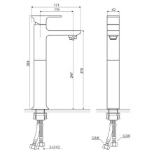 Смеситель для раковины с донным клапаном Excellent Roma ARAX.8102CR
