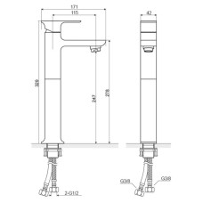 Смеситель для раковины с донным клапаном Excellent Roma ARAX.8102CR