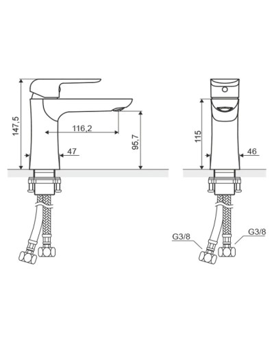 Смеситель для раковины без донного клапана Excellent Clever ARAC.4101CR0