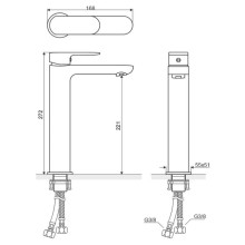 Смеситель для раковины-чаши с донным клапаном Excellent Calm ARAC.5002CR