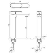 Смеситель для раковины-чаши с донным клапаном Excellent Calm ARAC.5002CR