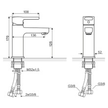 Смеситель для раковины с донным клапаном Excellent Active ARAC.1001CR
