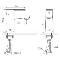 Смеситель для раковины с донным клапаном Excellent Square ARAC.1501CR