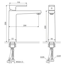 Смеситель для раковины-чаши с донным клапаном Excellent Square ARAC.1502CR