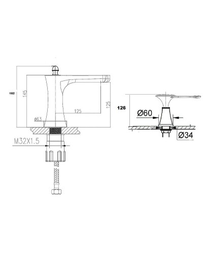 Смеситель для раковины Bronze de Luxe Yasmina 8003/B02 Хром