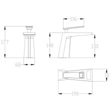 Смеситель для раковины Bronze de Luxe Quadro A919W Белый Золото