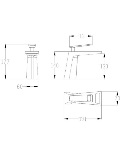 Смеситель для раковины Bronze de Luxe Quadro A919W Белый Золото