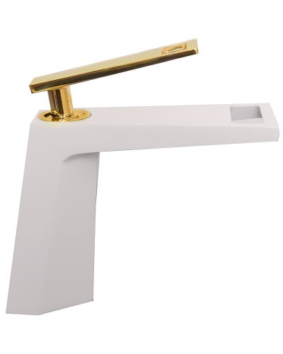 Смеситель для раковины Bronze de Luxe Quadro A919W Белый Золото