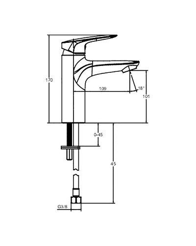 Смеситель для раковины Jacob Delafon Elite E32908-CP Хром