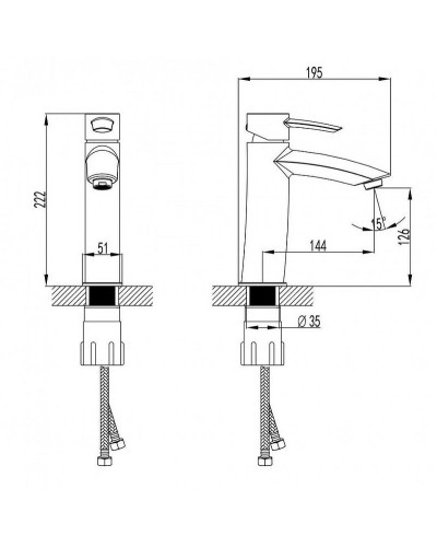 Смеситель для раковины Lemark Atlantiss LM3237C Хром