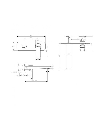 Смеситель для раковины Lemark Ursus LM7226BL Черный