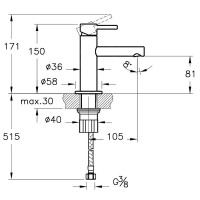 Смеситель для раковины Vitra Origin A4255536 Черный матовый