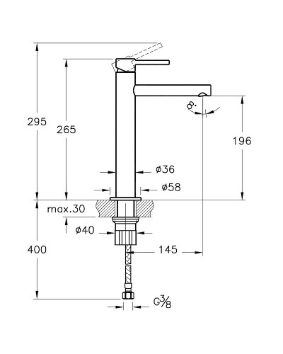 Смеситель для раковины Vitra Origin A42557 Хром