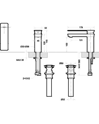 Смеситель для раковины Bravat Phillis F156101C-ENG Хром