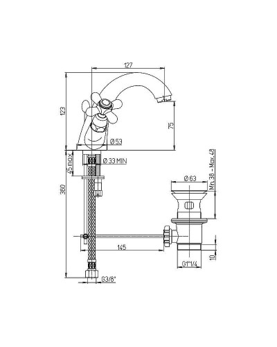Смеситель для раковины Paini Liberty 17F3243KM Старая бронза