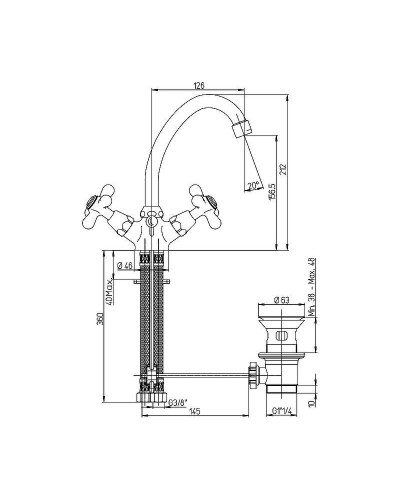 Смеситель для раковины Paini Liberty 17F3250KM Старая бронза
