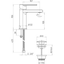 Смеситель для раковины Paini Ghibli 44CR211EFXTSR Хром