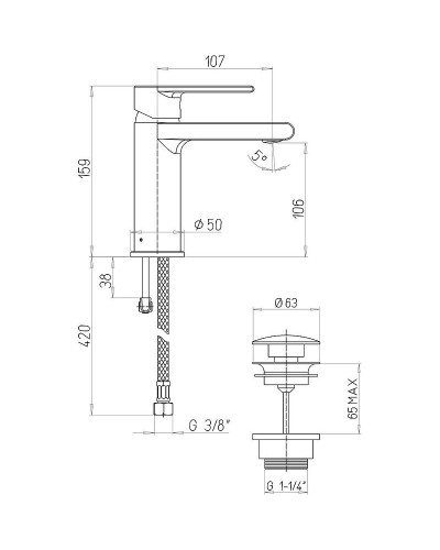 Смеситель для раковины Paini Ghibli 44CR211EFXTSR Хром