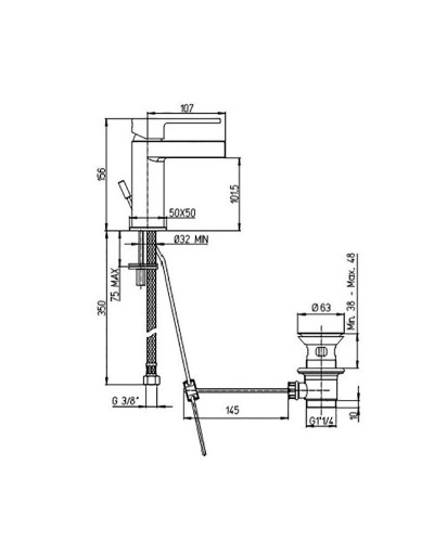 Смеситель для раковины Paini Dax 84CR211WFRKM Хром