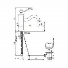 Смеситель для раковины Paini Duomo 88F3211KM Старая бронза