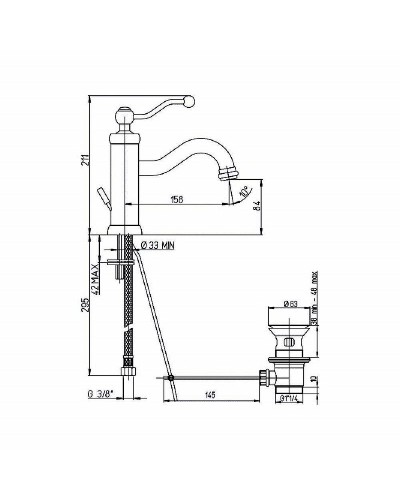 Смеситель для раковины Paini Duomo 88F3211KM Старая бронза