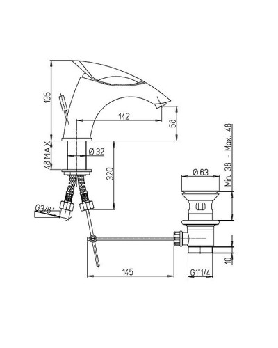 Смеситель для раковины Paini F1CR211KM Хром