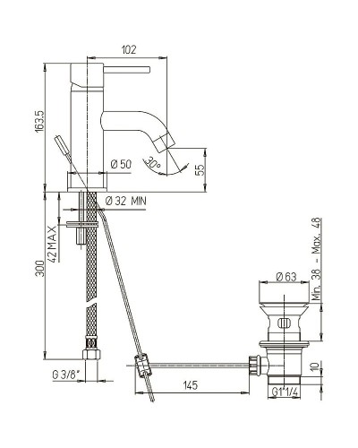 Смеситель для раковины Paini Cox 78CR211 Хром