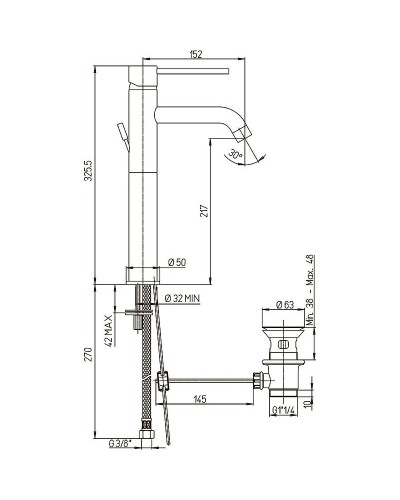 Смеситель для раковины Paini Cox 78CR211LL Хром